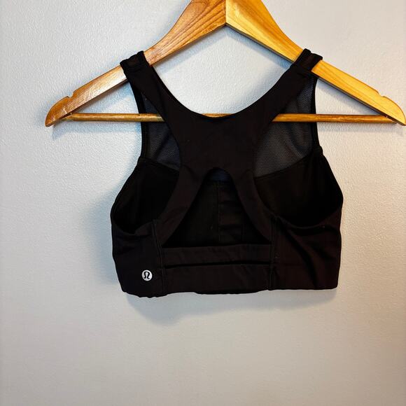 Lululemon Gear Up Sports Bra Black Mesh High Womens Size 6 Yoga Exercise Gym - Picture 3 of 7